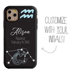 
Zodiac Astrology Case for iPhone 11 Pro Max – Hybrid - Aquarius - Personalized