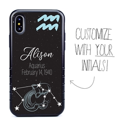 
Zodiac Astrology Case for iPhone Xs Max – Hybrid - Aquarius - Personalized