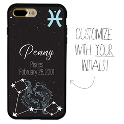 
Zodiac Astrology Case for iPhone 7 Plus / 8 Plus – Hybrid - Pisces - Personalized