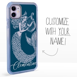 
Personalized Sea Creatures Case for iPhone 11 – Clear – Blue Mermaid