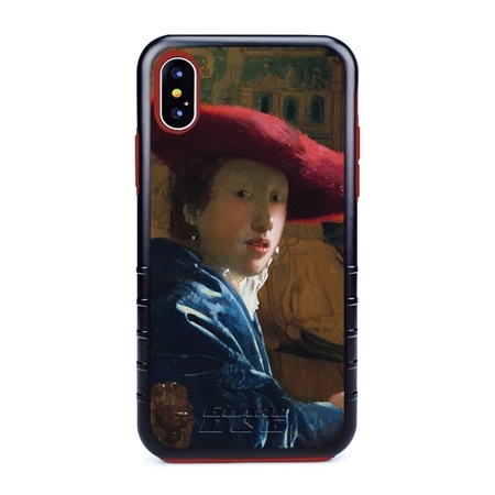 Famous Art Case for iPhone X / Xs – Hybrid – (Vermeer – Girl with Red Hat)
