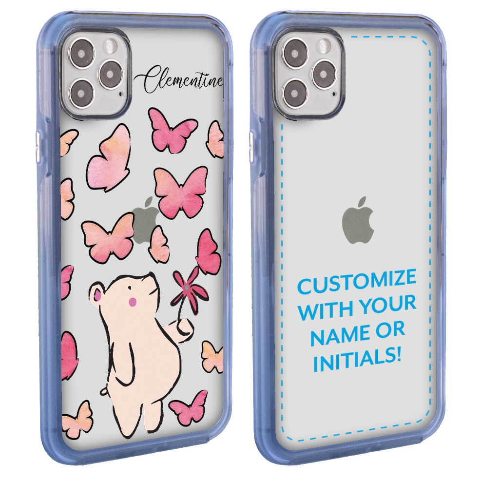 Personalized Cute Animal Case For Iphone 12 Pro Max Clear Bear Butterflies Mobilemars Personalized Cute Animal Case For Iphone 12 Pro Max Clear Bear Butterflies Mobilemars
