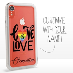 
Personalized Pride Case for iPhone XR – Clear – Love is Love