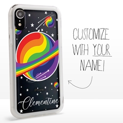 
Personalized Pride Case for iPhone XR – Clear – Rainbow Moon