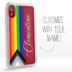 
Personalized Pride Case for iPhone XR – Clear – Rainbow Flag