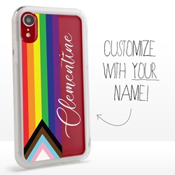 
Personalized Pride Case for iPhone XR – Clear – Rainbow Flag