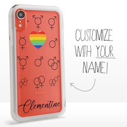 
Personalized Pride Case for iPhone XR – Clear – Love Symbols