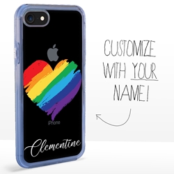 
Personalized Pride Case for iPhone 7 / 8 / SE – Clear – Rainbow Heart