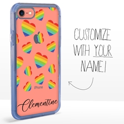 
Personalized Pride Case for iPhone 7 / 8 / SE – Clear – Rainbow Heart Confetti