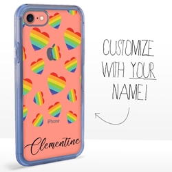 
Personalized Pride Case for iPhone 7 / 8 / SE – Clear – Rainbow Heart Confetti
