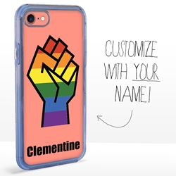 
Personalized Pride Case for iPhone 7 / 8 / SE – Clear – Rainbow Fist