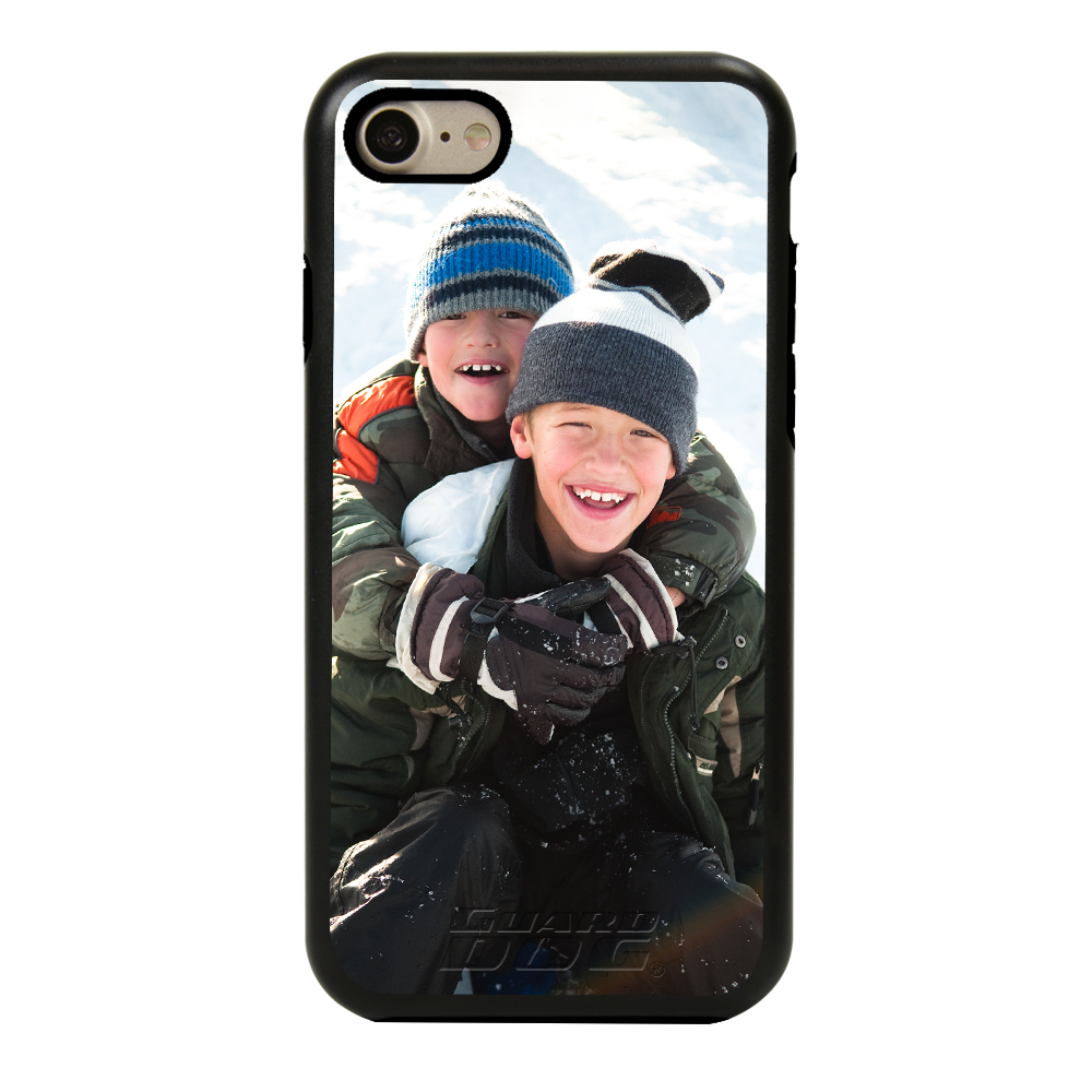Custom iPhone 7/8/SE Case - Hybrid (Black Case, Black Silicone)