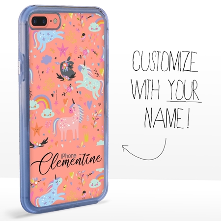 Personalized Unicorn Case for iPhone 7 Plus / 8 Plus – Clear – Playing Unicorns
