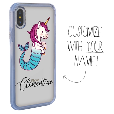 Personalized Unicorn Case for iPhone X / Xs – Clear – Mermaid Unicorn
