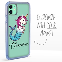 
Personalized Unicorn Case for iPhone 11 – Clear – Mermaid Unicorn