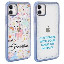
Personalized Unicorn Case for iPhone 12 / 12 Pro – Clear – Playing Unicorns