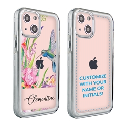 
Personalized Bird Case for 13 Mini – Clear – Hummingbird Garden