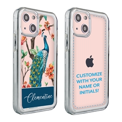 
Personalized Bird Case for 13 – Clear – Tree Peacock