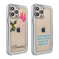 
Personalized Bird Case for 13 Pro Max – Clear – Hovering Hummingbird