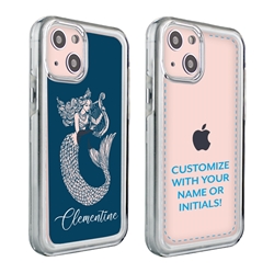
Personalized Sea Creatures Case for iPhone 13 – Clear – Blue Mermaid