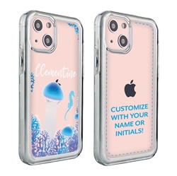 
Personalized Sea Creatures Case for iPhone 13 – Clear – Glowing Jellyfish