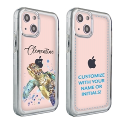 
Personalized Sea Creatures Case for iPhone 13 – Clear – Splashing Turtle