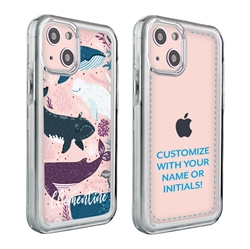 
Personalized Sea Creatures Case for iPhone 13 – Clear – Whale Friends