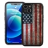 Guard Dog American Might Rugged American Flag Hybrid Phone Case for iPhone 13 Mini - Black w/Black Trim
