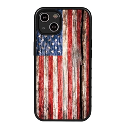 
Guard Dog Land of Liberty Rugged American Flag Hybrid Phone Case for iPhone 13 Mini - Black w/Black Trim