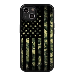 
Guard Dog Patriot Camo Rugged American Flag Hybrid Phone Case for iPhone 13 Mini - Black w/Black Trim