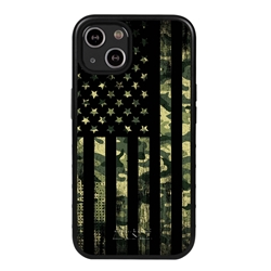 
Guard Dog Patriot Camo Rugged American Flag Hybrid Phone Case for iPhone 13 Mini - Black w/Black Trim