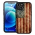 Guard Dog Perseverance Rugged American Flag Hybrid Phone Case for iPhone 13 Mini - Black w/Black Trim
