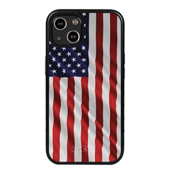 
Guard Dog Star Spangled Banner Rugged American Flag Phone Case for iPhone 13 Mini - Black w/Black Trim