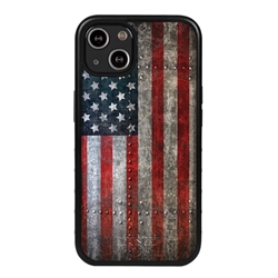 
Guard Dog American Might Rugged American Flag Phone Case for iPhone 13 - Black w/Black Trim