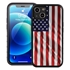 Guard Dog Star Spangled Banner Rugged American Flag Hybrid Phone Case for iPhone 13 - Black w/Black Trim
