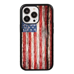 
Guard Dog Land of Liberty Rugged American Flag Hybrid Phone Case for iPhone 13 Pro - Black w/Black Trim