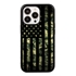 Guard Dog Patriot Camo Rugged American Flag Phone Case for iPhone 13 Pro - Black w/Black Trim
