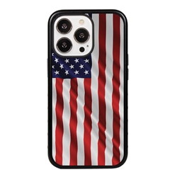 
Guard Dog Star Spangled Banner Rugged American Flag Phone Case for iPhone 13 Pro - Black w/Black Trim