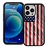 Guard Dog Star Spangled Banner Rugged American Flag Hybrid Phone Case for iPhone 13 Pro - Black w/Black Trim
