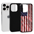 Guard Dog Star Spangled Banner Rugged American Flag Hybrid Phone Case for iPhone 13 Pro - Black w/Black Trim
