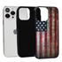 Guard Dog American Might Rugged American Flag Phone Case for iPhone 13 Pro Max - Black w/Black Trim
