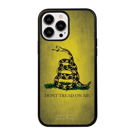 Guard Dog Gadsden Rugged American Flag Phone Case for iPhone 13 Pro Max - Black w/Black Trim
