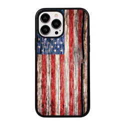 
Guard Dog Land of Liberty Rugged American Flag Hybrid Phone Case for iPhone 13 Pro Max - Black w/Black Trim