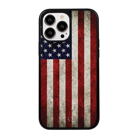 Guard Dog Old Glory Rugged American Flag Hybrid Phone Case for iPhone 13 Pro Max - Black w/Black Trim
