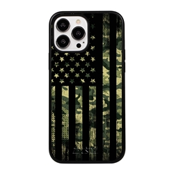 
Guard Dog Patriot Camo Rugged American Flag Hybrid Phone Case for iPhone 13 Pro Max - Black w/Black Trim