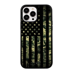 
Guard Dog Patriot Camo Rugged American Flag Phone Case for iPhone 13 Pro Max - Black w/Black Trim