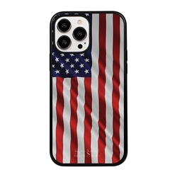 
Guard Dog Star Spangled Banner Rugged American Flag Phone Case for iPhone 13 Pro Max - Black w/Black Trim
