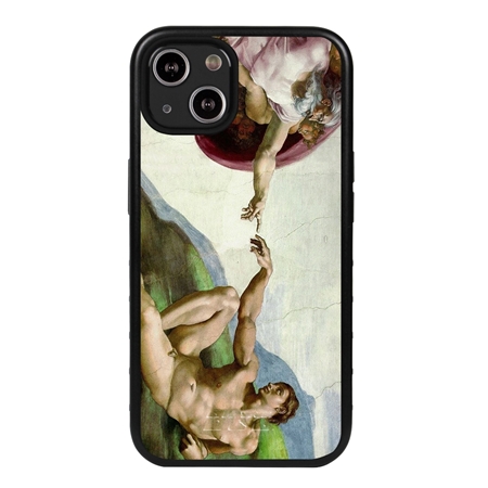 Famous Art Case for iPhone 13 Mini  - Hybrid - (Michelangelo - The Creation of Adam) 

