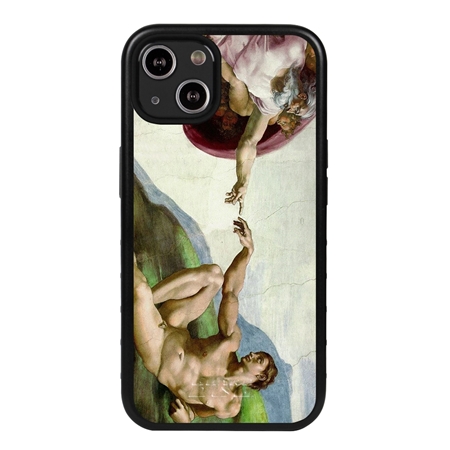 Famous Art Case for iPhone 13  - Hybrid - (Michelangelo - The Creation of Adam) 
