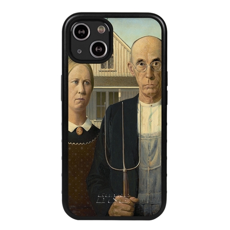 Famous Art Case for iPhone 13  - Hybrid - (Wood - American Gothic) 

